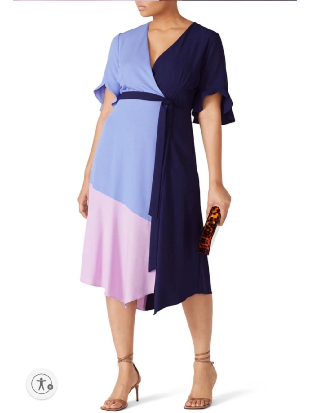 Women's Hutch Asymmetrical Dress in Blue and Pink, Size XL